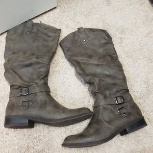 Knee high grey boots